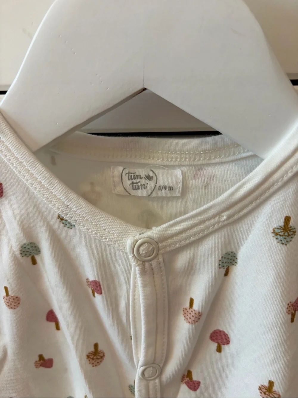 Tun Tun Baby 6-9 Months Mushroom Footie 100% Pima Cotton